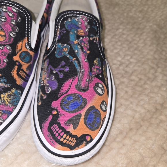VANS Classic Slip-on Trippy Drip Black Multi Shoes Unisex M 7.5 W 9 - Picture 3 of 14